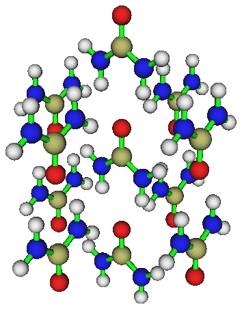 Cluster model of urea used for the Hirshfeld surface analysis