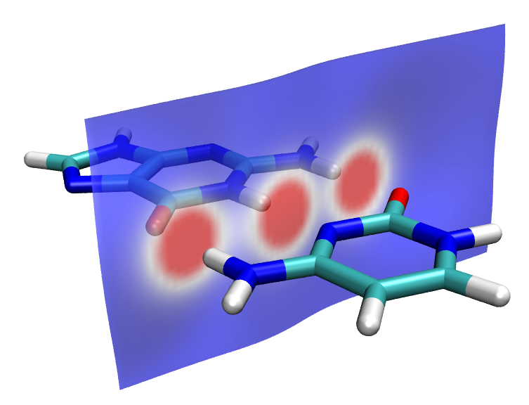 d_norm mapped Hirshfeld surface of the guanine-cytosine base pair