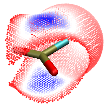 Local surface of ClPO2 colored by the ESP value