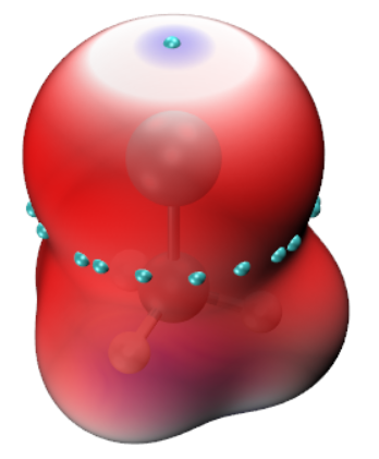 Local electron attachment energy mapped isosurface with the default color scale