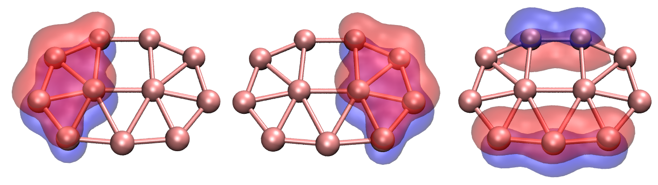 The two five-center two-electron and the seven-center two-electron AdNDP orbitals of B11