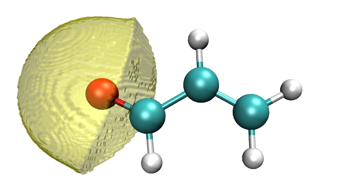 Basin of a pseudoatom in a system containing a heavy atom