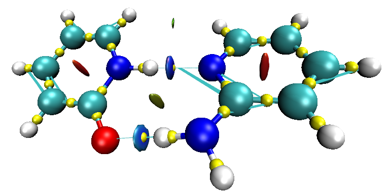 Another view of the NCI isosurfaces of the complex