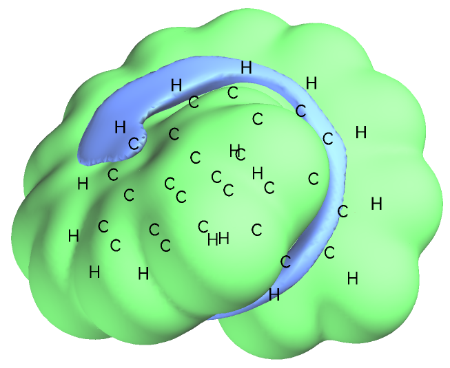 van der Waals potential isosurface of helicene