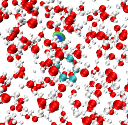 amIGM map showing the weak interactions of a molecule in bulk water
