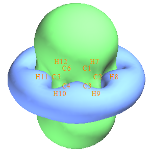 Iso-chemical shielding surface (ICSS) of the molecule