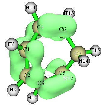 The pi orbital of cycloheptatriene