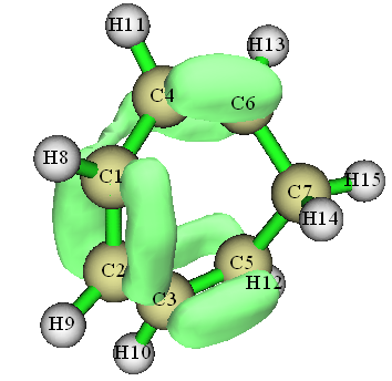 Another view of the pi orbital of cycloheptatriene