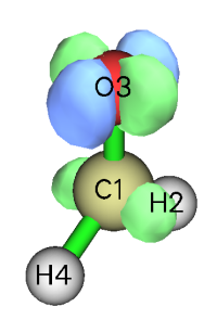 Isosurface of the density difference between the S0 and S1 states