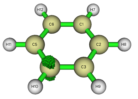 Isosurface of a domain of the electron density difference