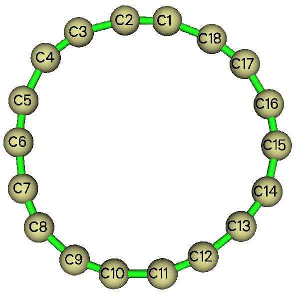Structure of the ring molecule used in the molecular dynamics study