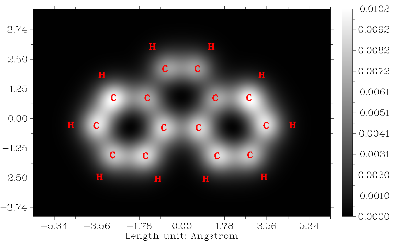 Simulated constant height STM image of phenanthrene
