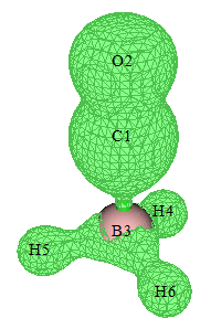Odd electron density map of the water molecule