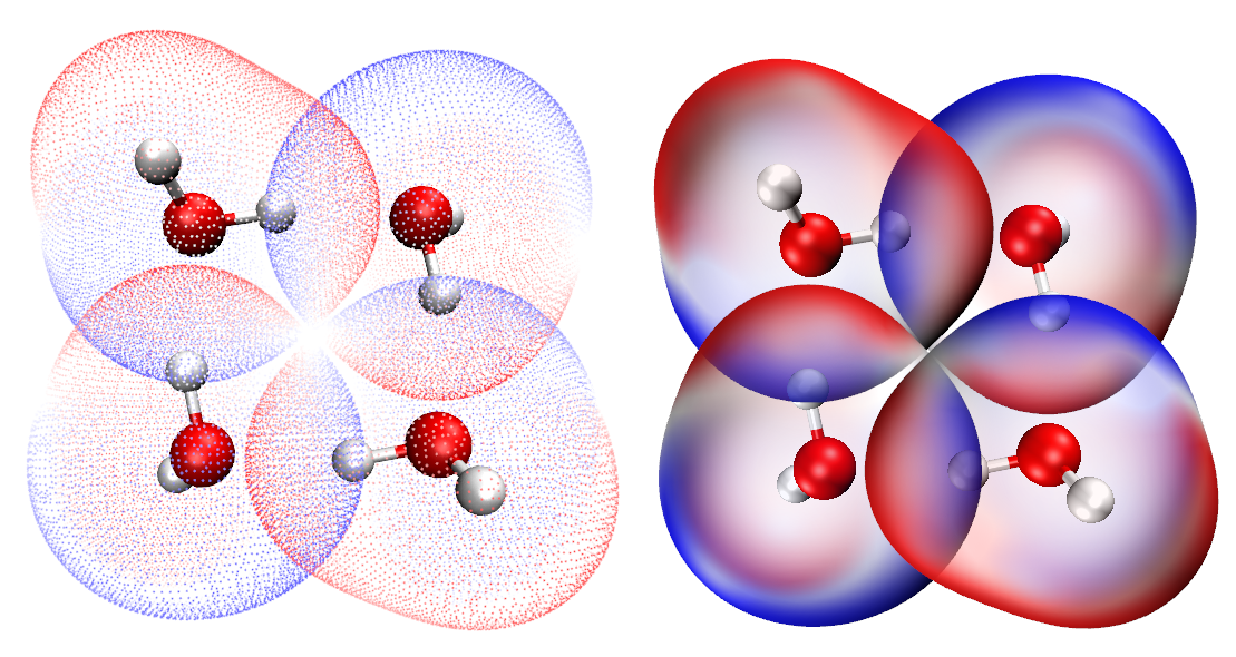 The four molecules of the set with their ESP-coloured surfaces