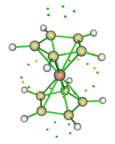 ESP minima of ferrocene located by the combination method