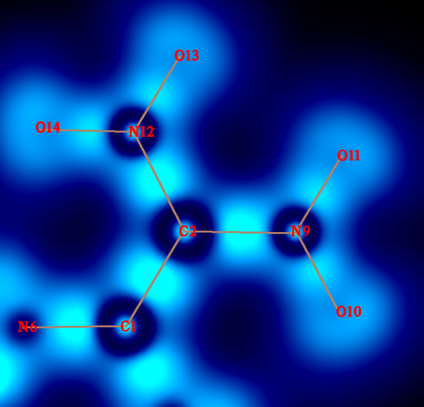 LOL map of FOX-7 with Black-Blue-Cyan colour transition