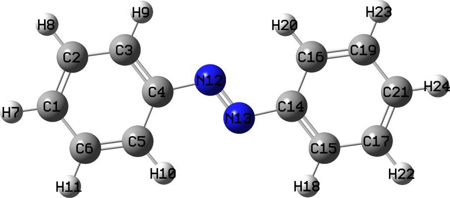 Azobenzene after representing the conjugation as a proper Lewis structure