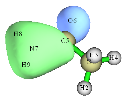 Isosurface of MO 6 of acetamide