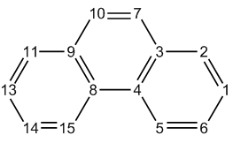 Structure of phenanthrene with the atomic numbering