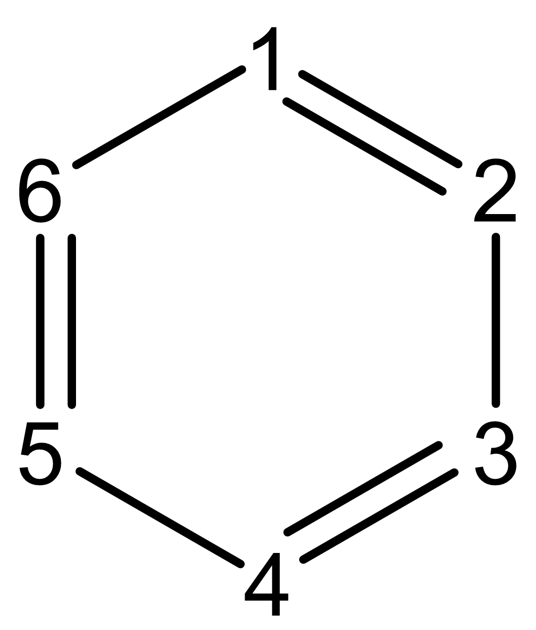 Benzene ring with the atom numbering used for the AV1245 index