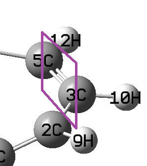 A plotting plane cutting a bond, defined by mode 7